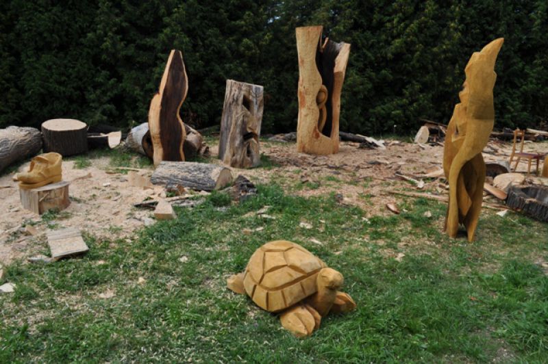 Dřevěné sochy pro tématickou stezku v obci Třemešná